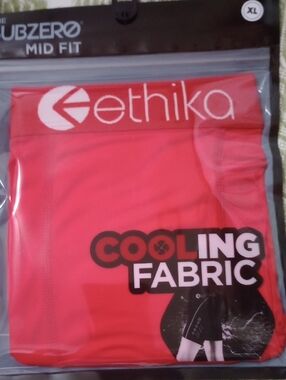 🥰3/$25 NWT ETHIKA SUBZERO MIDFIT  Red Cooling Fabric  Boxer Briefs